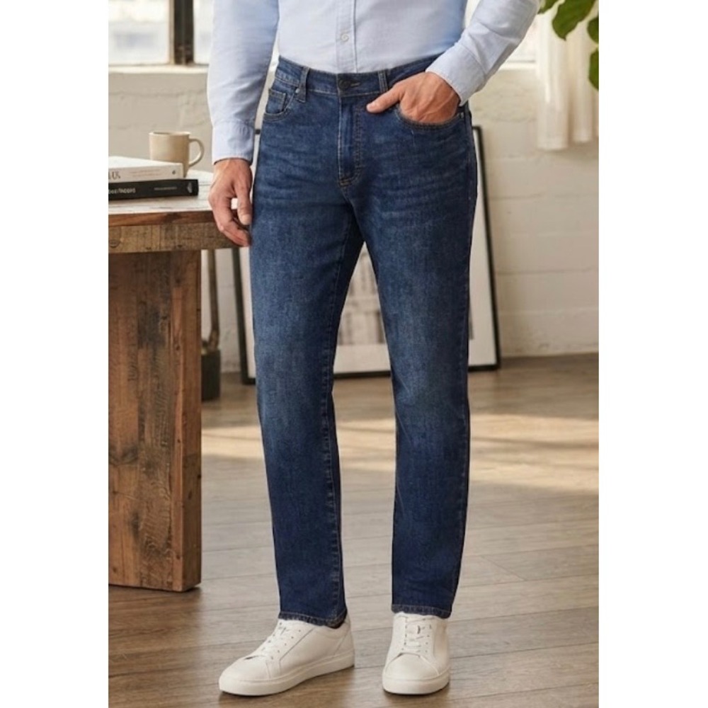 Lucky Brand 412 Athletic Slim‎ Mens Dark Wash Denim Jeans 36x30 Blue 36 x 28
